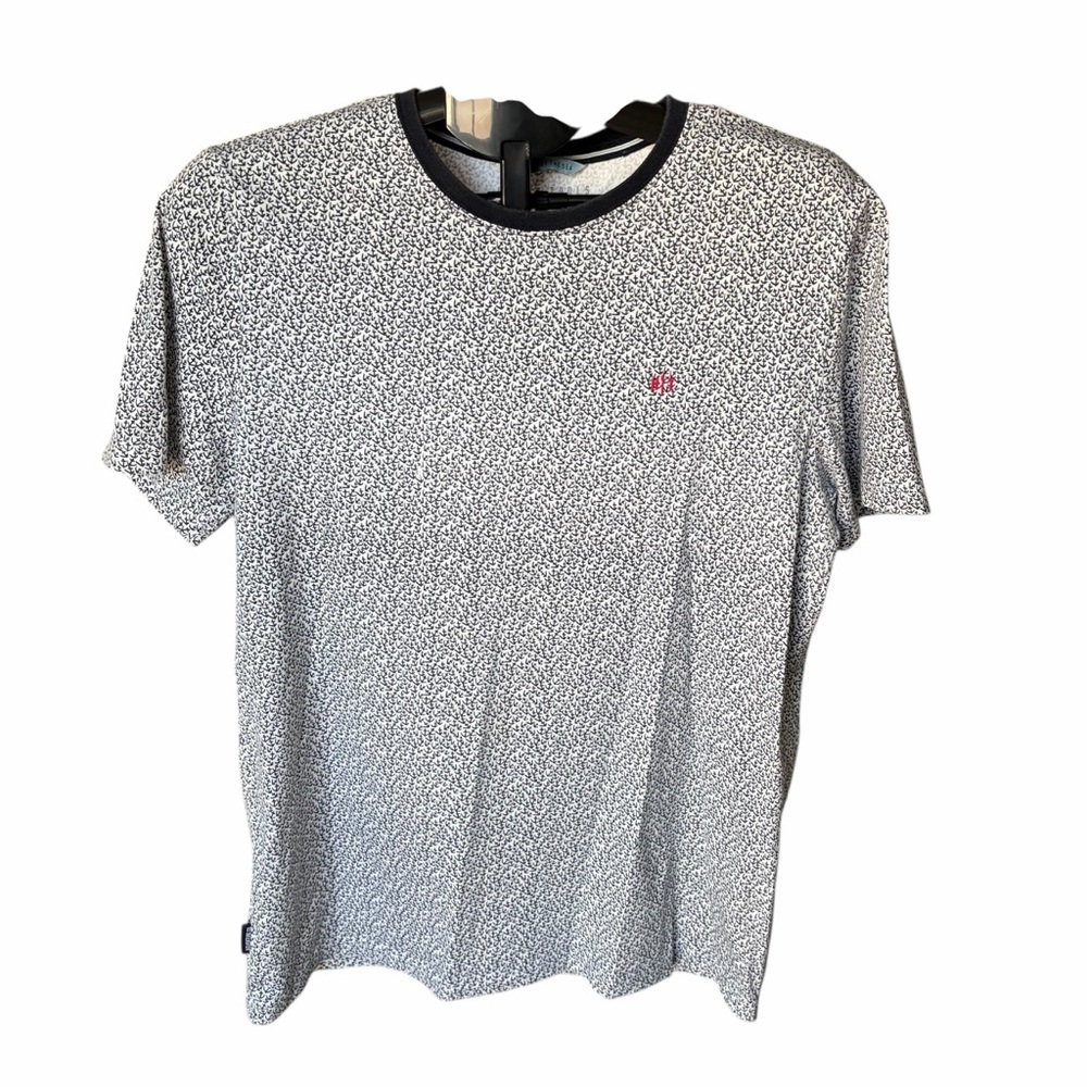 Heavy Tools Adventure Co. Navy & White Patterned Short Sleeve Tee – Size M